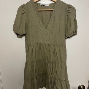 Zara Green Sun Dress Size Medium